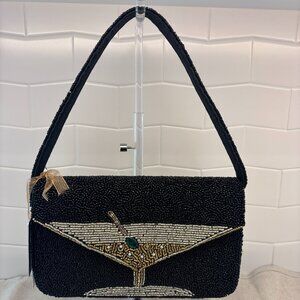 Made in India Beaded Martini Shoulder Bag - Black, Gold and Sliver - Viral Bag